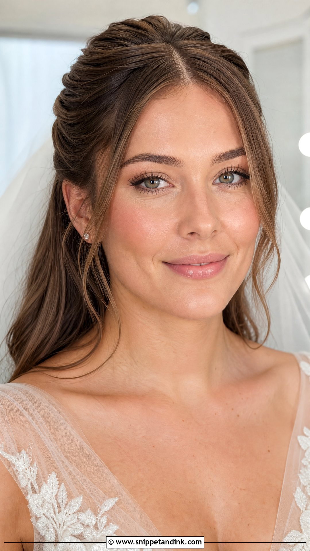 No Makeup Bride With Individual Lashes - Snippet and Ink - 20 No Makeup Look Bride Ideas