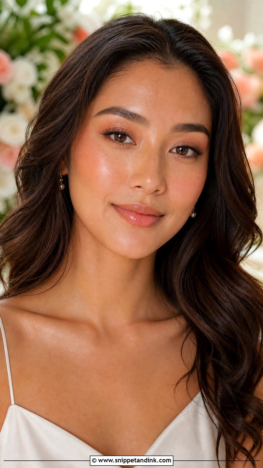 No Makeup Bride With Peach Tones - Snippet and Ink - 20 No Makeup Look Bride Ideas