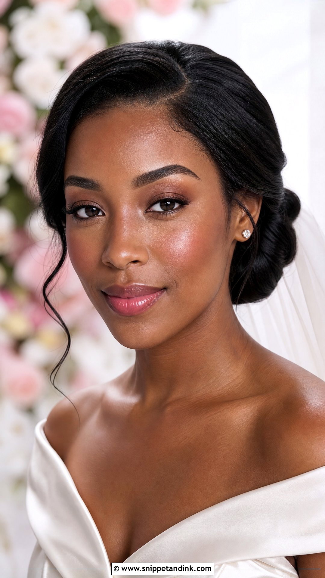 No Makeup Bride With Rosy Cheeks - Snippet and Ink - 20 No Makeup Look Bride Ideas