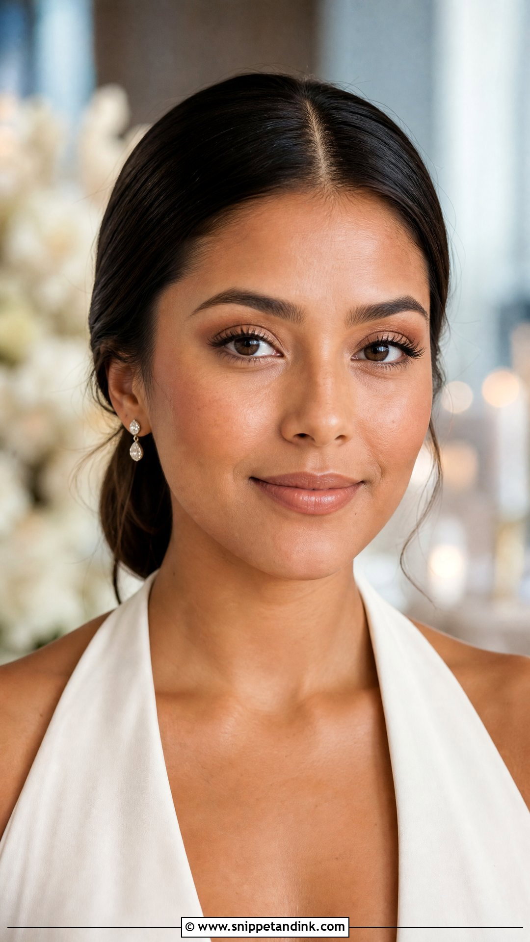 No Makeup Bride With Soft Contour - Snippet and Ink - 20 No Makeup Look Bride Ideas