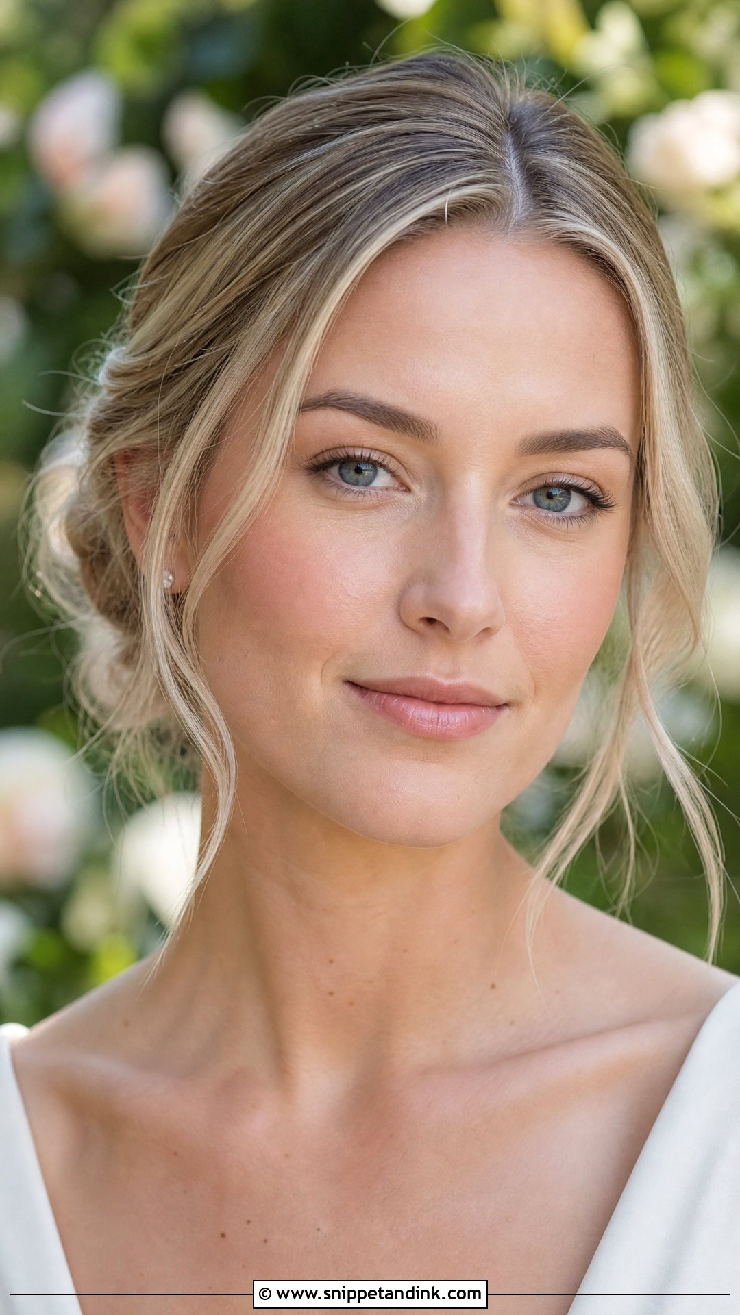 No Makeup Wedding Makeup With Soft Bun - Snippet and Ink - 20 Wedding Makeup and Hair Ideas