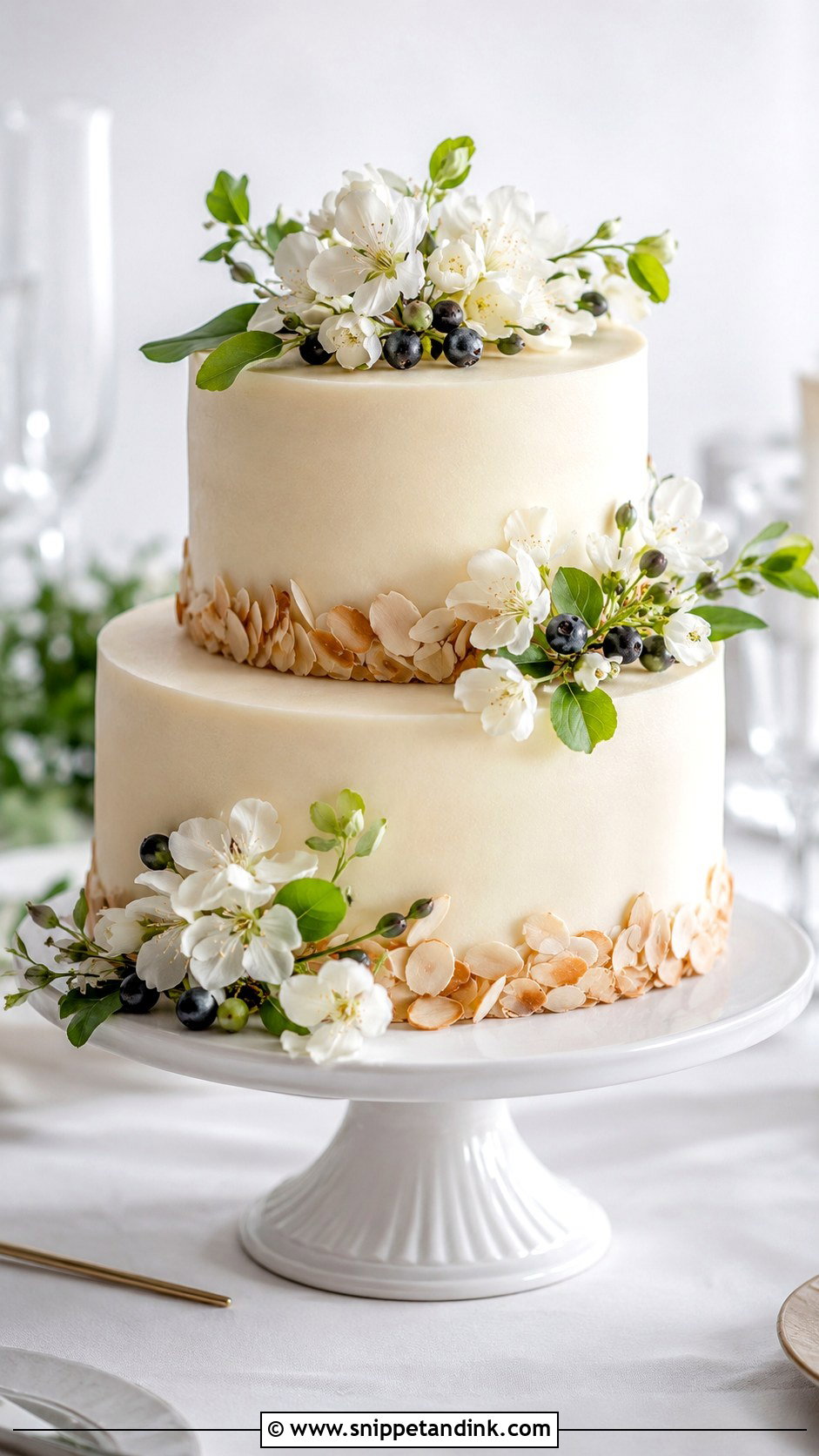 Nordic Almond Wedding Cake - Snippet and Ink - 20 Nordic Wedding Cake Ideas