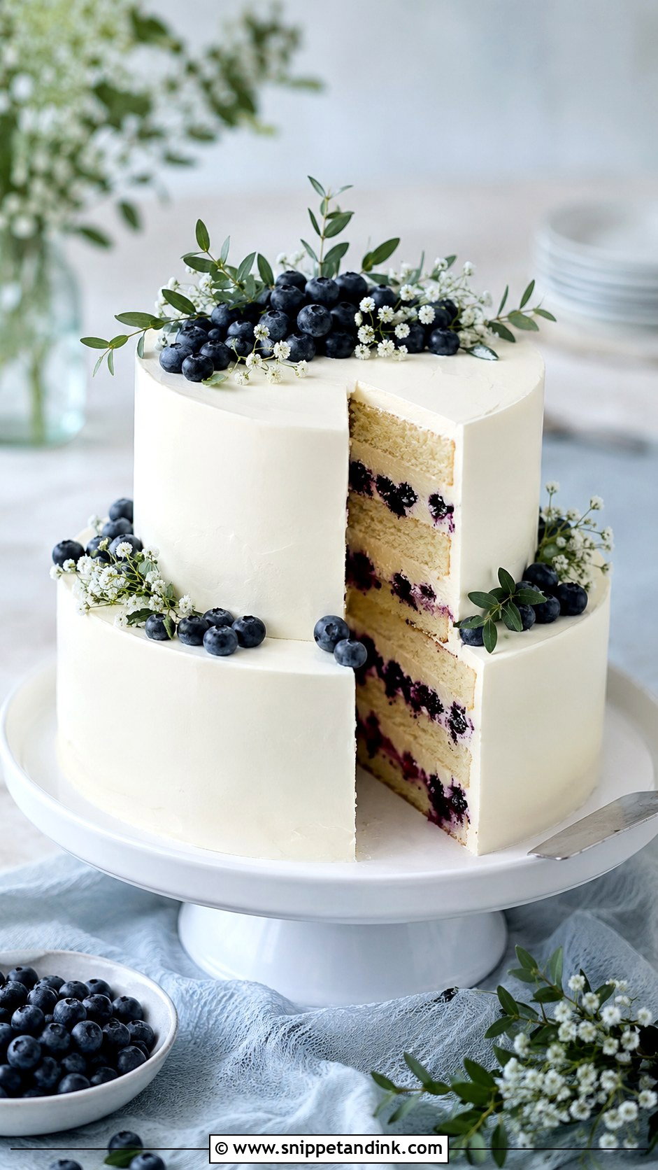 Nordic Blueberry Wedding Cake - Snippet and Ink - 20 Nordic Wedding Cake Ideas