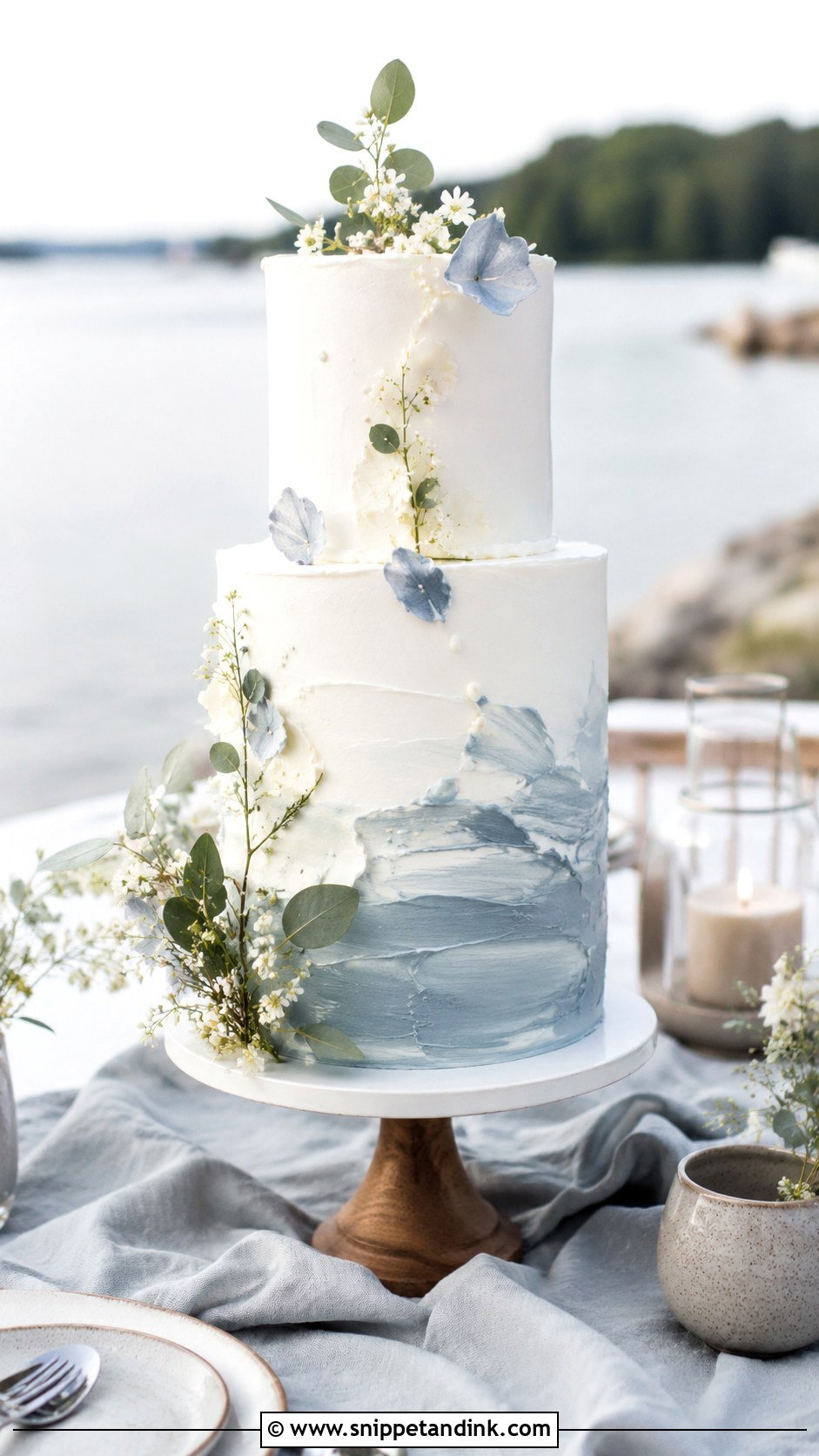 Nordic Coastal Wedding Cake - Snippet and Ink - 20 Nordic Wedding Cake Ideas
