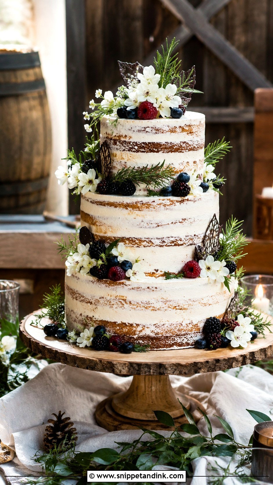 Nordic Rustic Wedding Cake - Snippet and Ink - 20 Nordic Wedding Cake Ideas