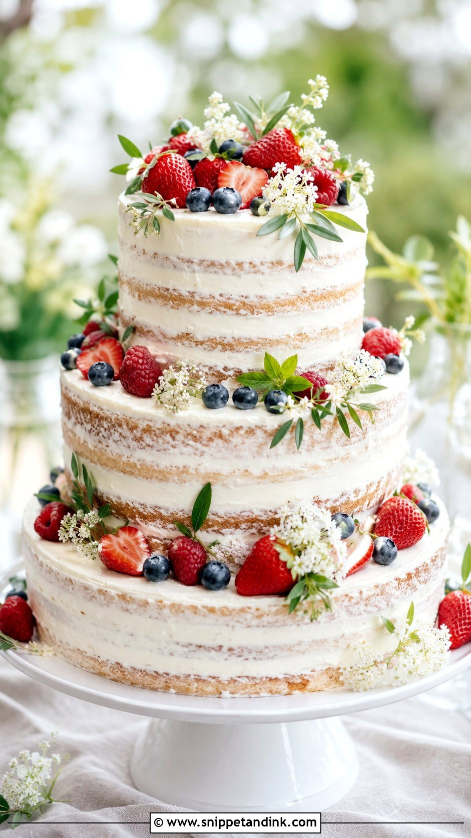 Nordic Summer Berry Wedding Cake - Snippet and Ink - 20 Nordic Wedding Cake Ideas