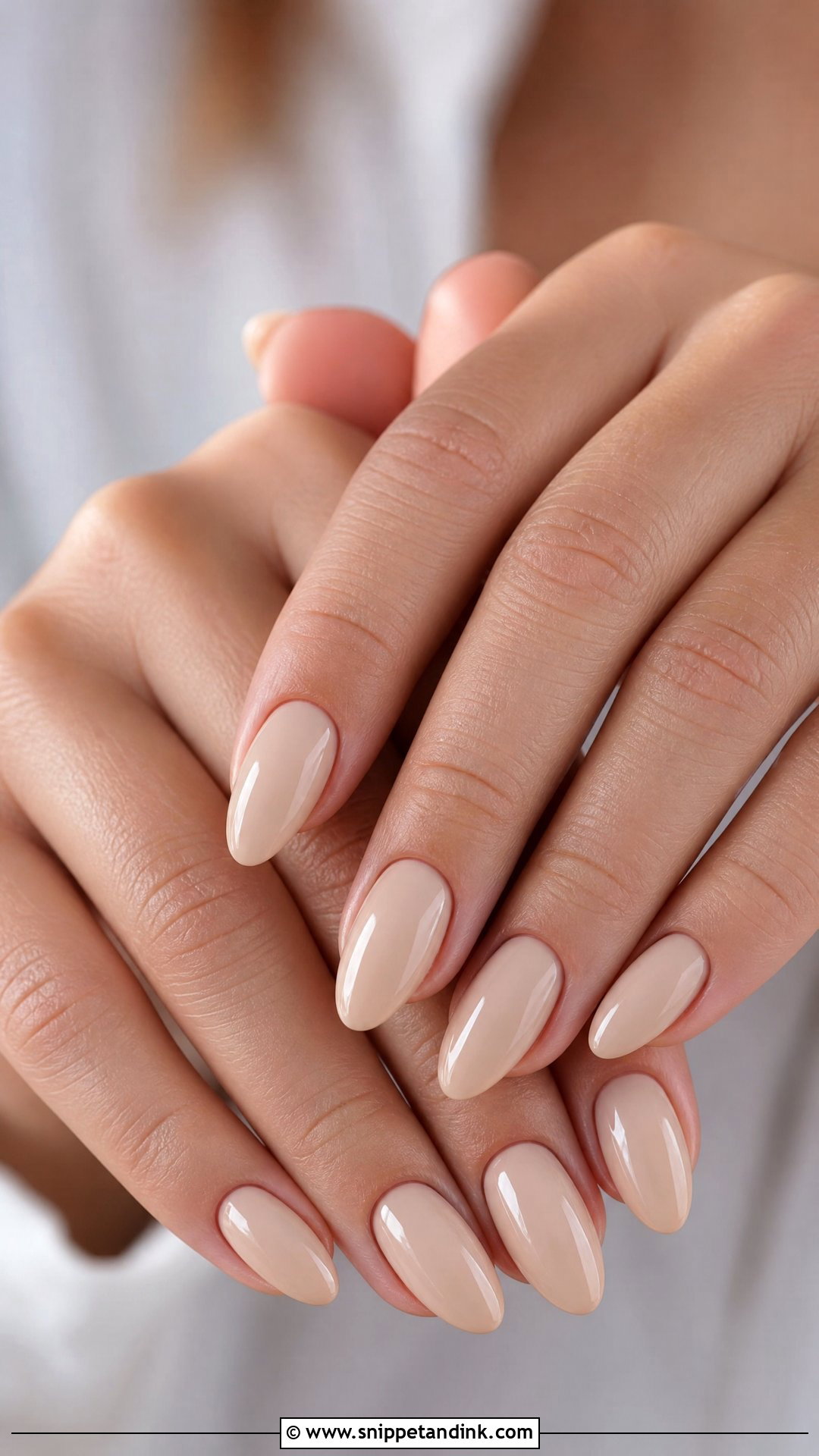 Nude Almond Bridal Nails - Snippet and Ink - 25 Almond Shape Bridal Nails