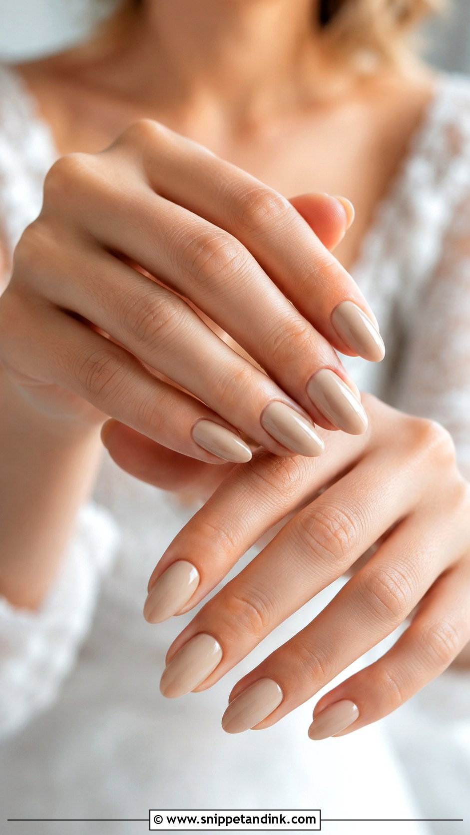 Nude Almond Wedding Nails - Snippet and Ink - 20 Clean Wedding Nails