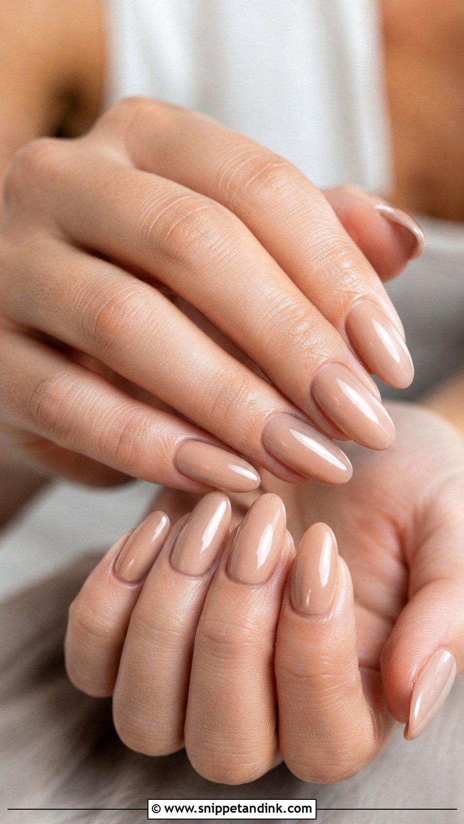 Nude Almond Wedding Nails - Snippet and Ink - 20 Simple Elegant Wedding Nails