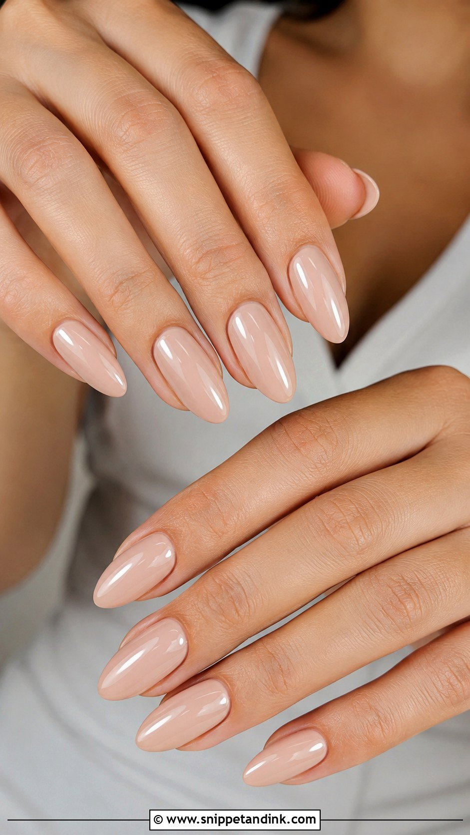 Nude Almond Wedding Nails - Snippet and Ink - 20 Simple Wedding Nails Design