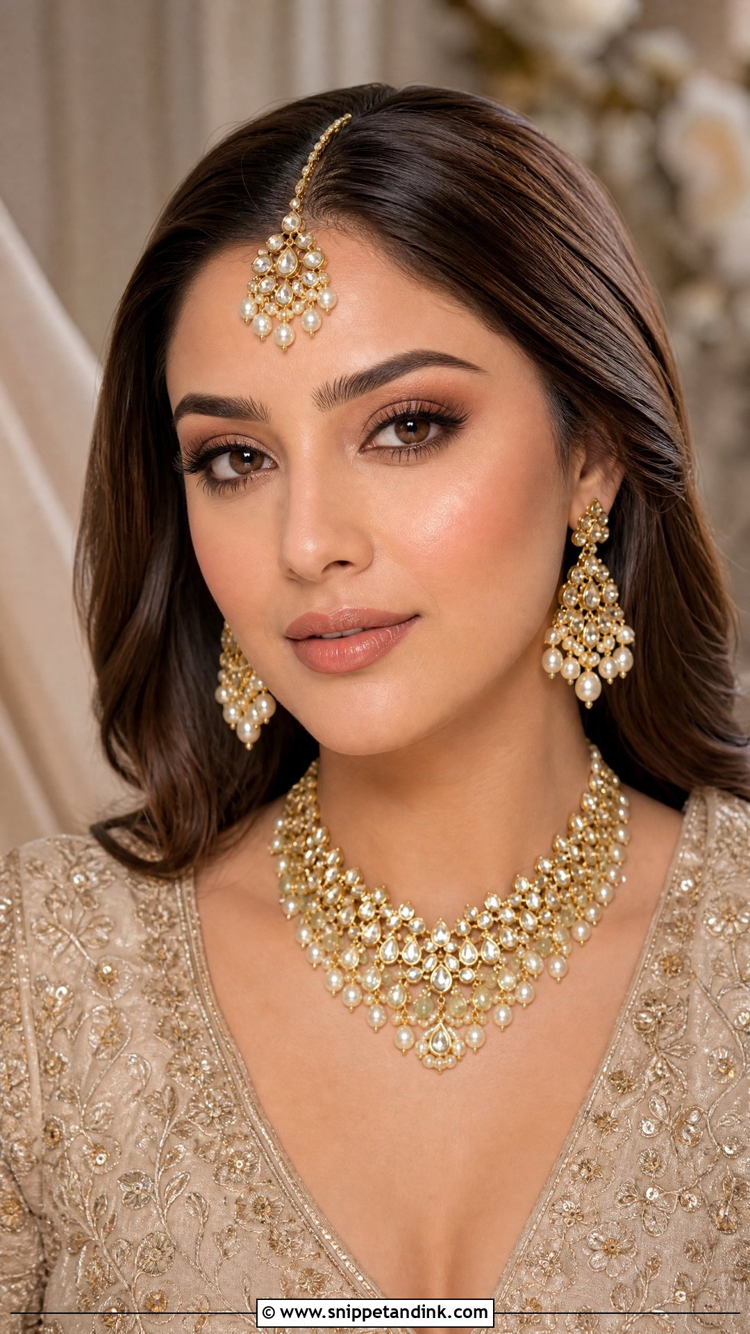 Nude Bollywood Bridal Makeup - Snippet and Ink - 20 Bollywood Bridal Look Ideas