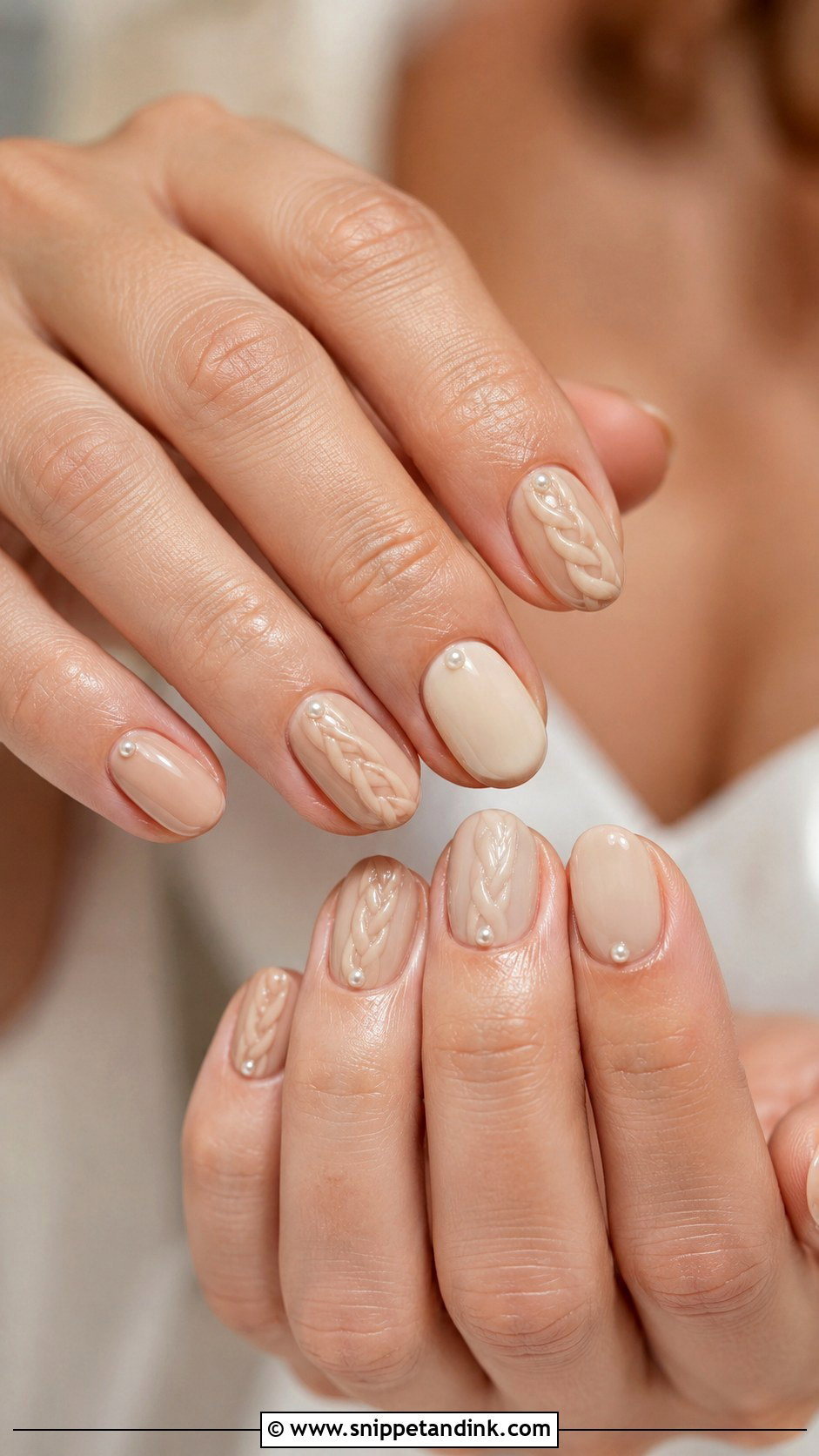 Nude Braid Wedding Nails - Snippet and Ink - 20 Braid Wedding Nails
