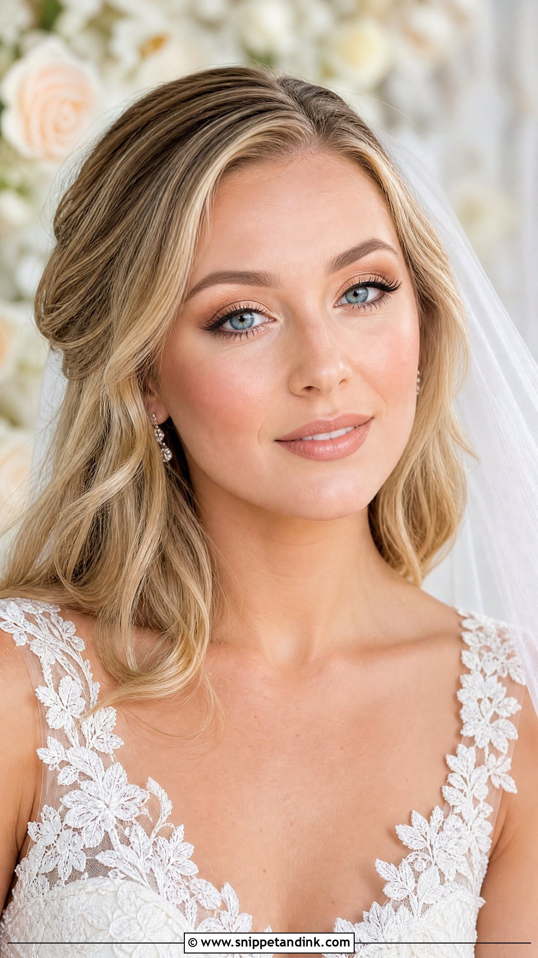 Nude Bridal Makeup With Blue Eyes - Snippet and Ink - 25 Nude Bridal Makeup Ideas