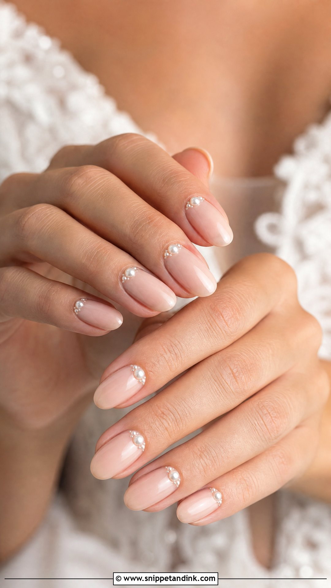 Nude Bride Wedding Nails With Pearls - Snippet and Ink - 25 Nail Designs for the Bride Wedding