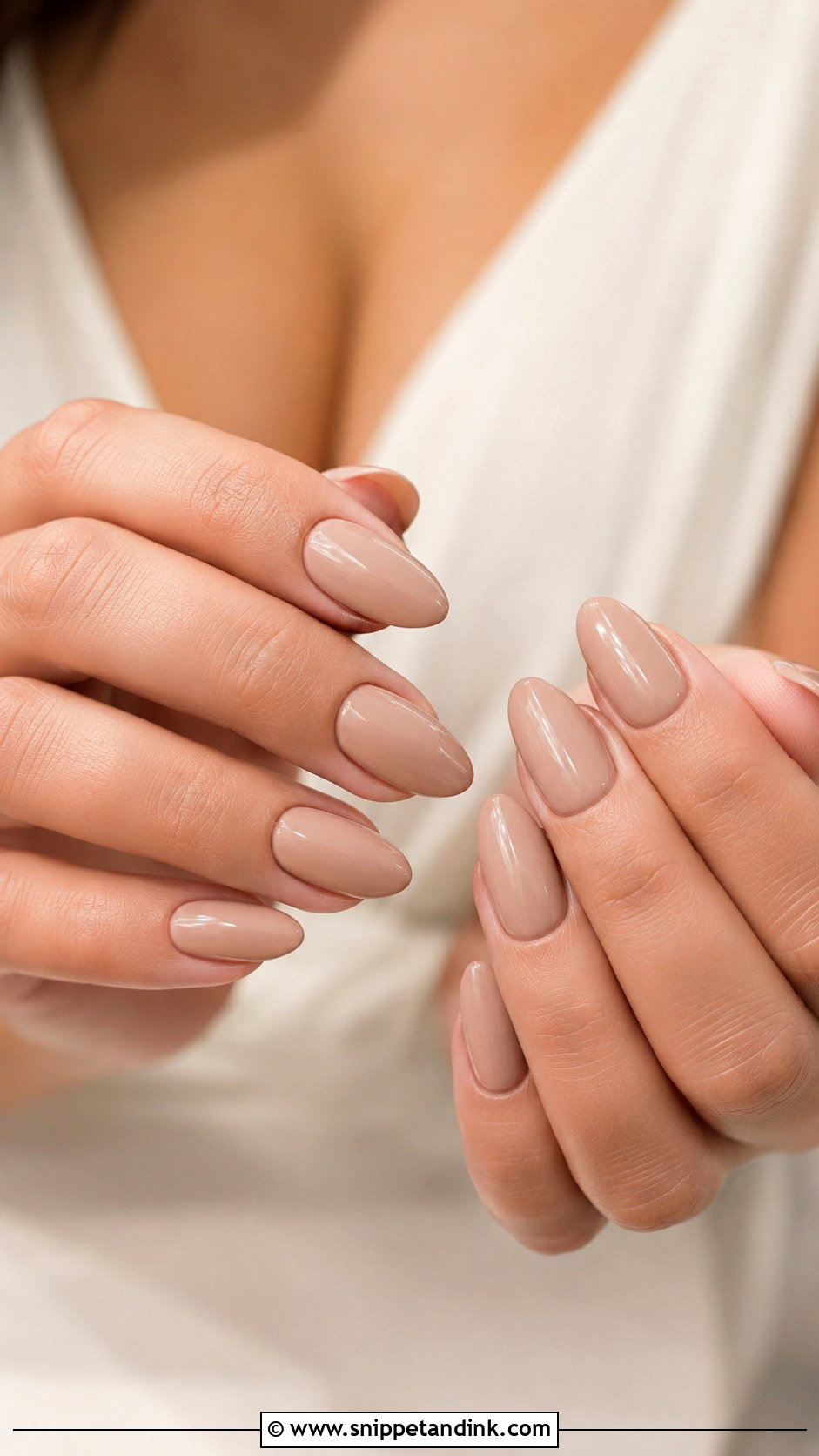 Nude Bridesmaid Almond Nails - Snippet and Ink - 30 Neutral Bridesmaid Wedding Nails