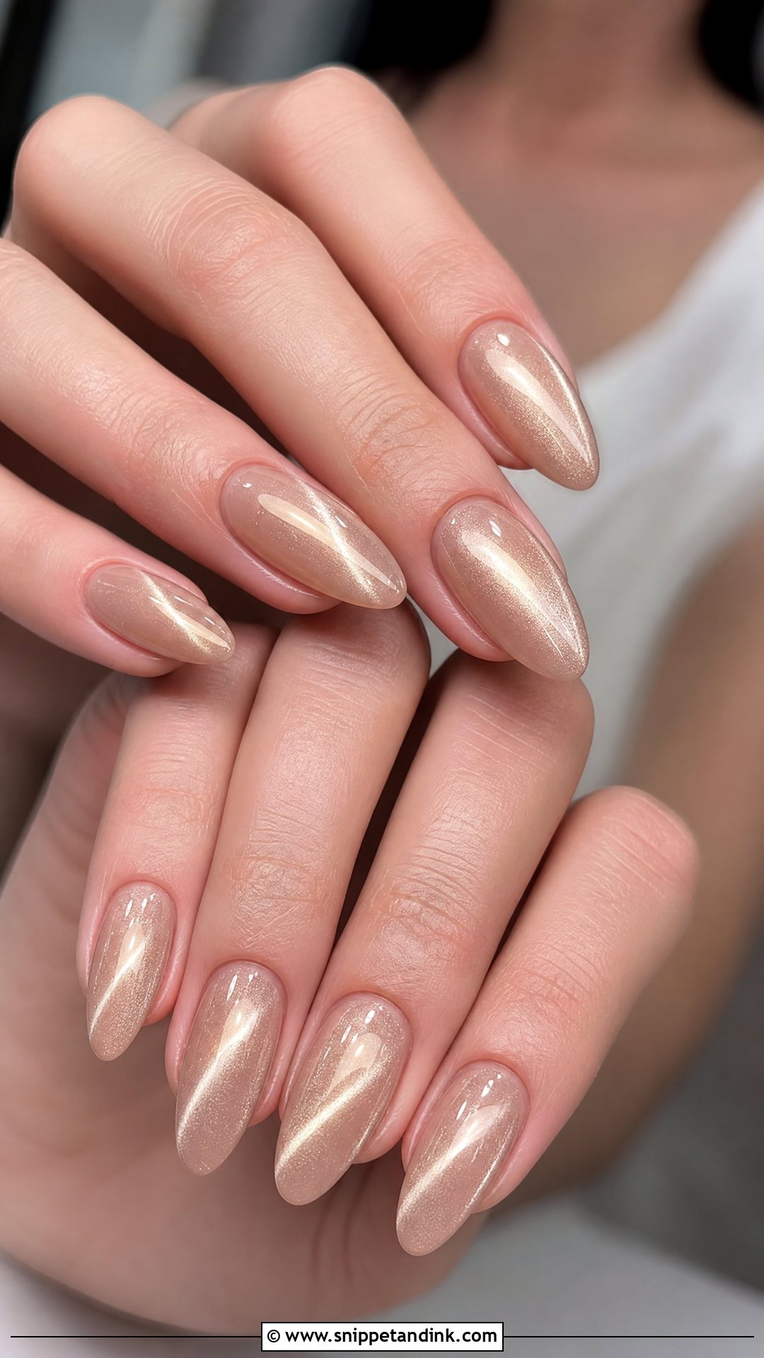 Nude Cat Eye Wedding Nails - Snippet and Ink - 25 Nude Wedding Nails