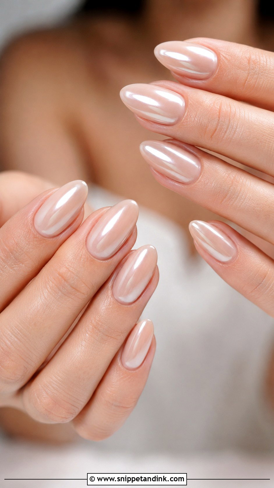 Nude Chrome Bridal Nails - Snippet and Ink - 20 Minimal Bridal Nails