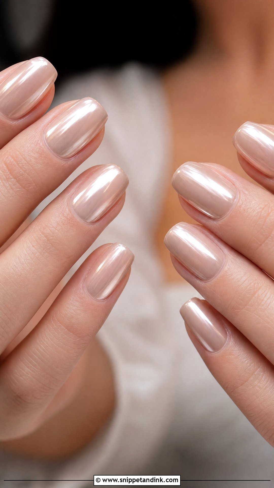 Nude Chrome Bridal Nails - Snippet and Ink - 35 Bridal Nail Art Ideas
