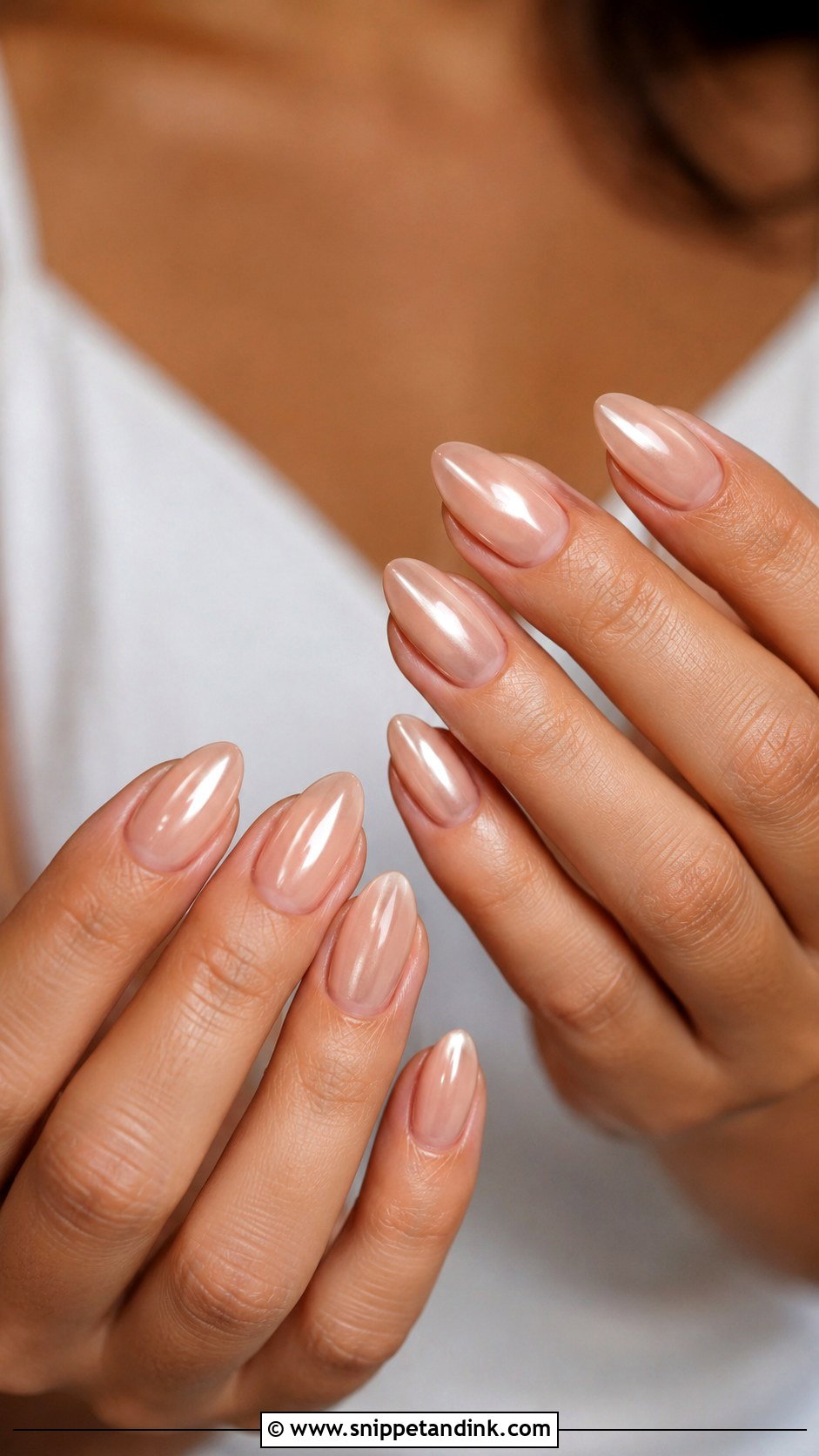 Nude Chrome Bridal Nails - Snippet and Ink - 20 Bridal Chrome Nails