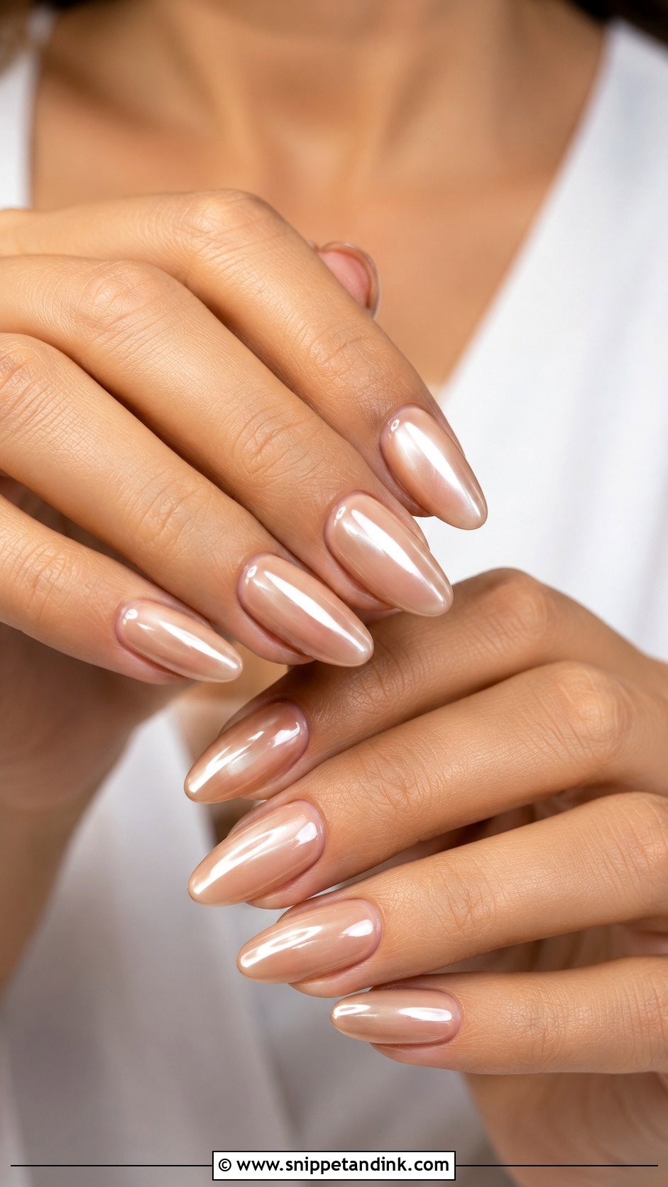 Nude Chrome Bridesmaid Nails - Snippet and Ink - 20 Bridesmaid Wedding Nail Inspo Ideas