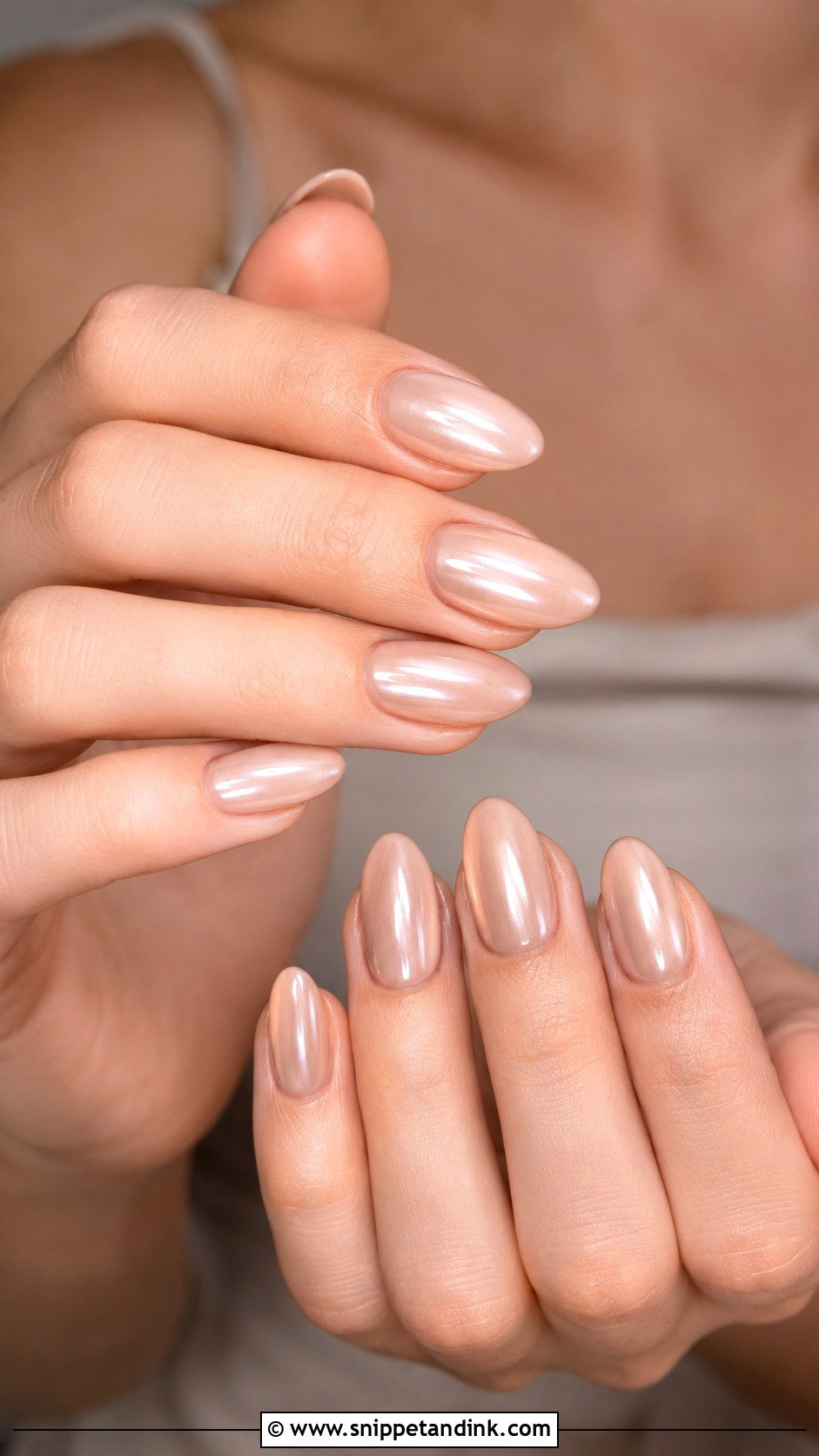 Nude Chrome Bridesmaid Nails - Snippet and Ink - 20 Cute Bridesmaid Wedding Nails