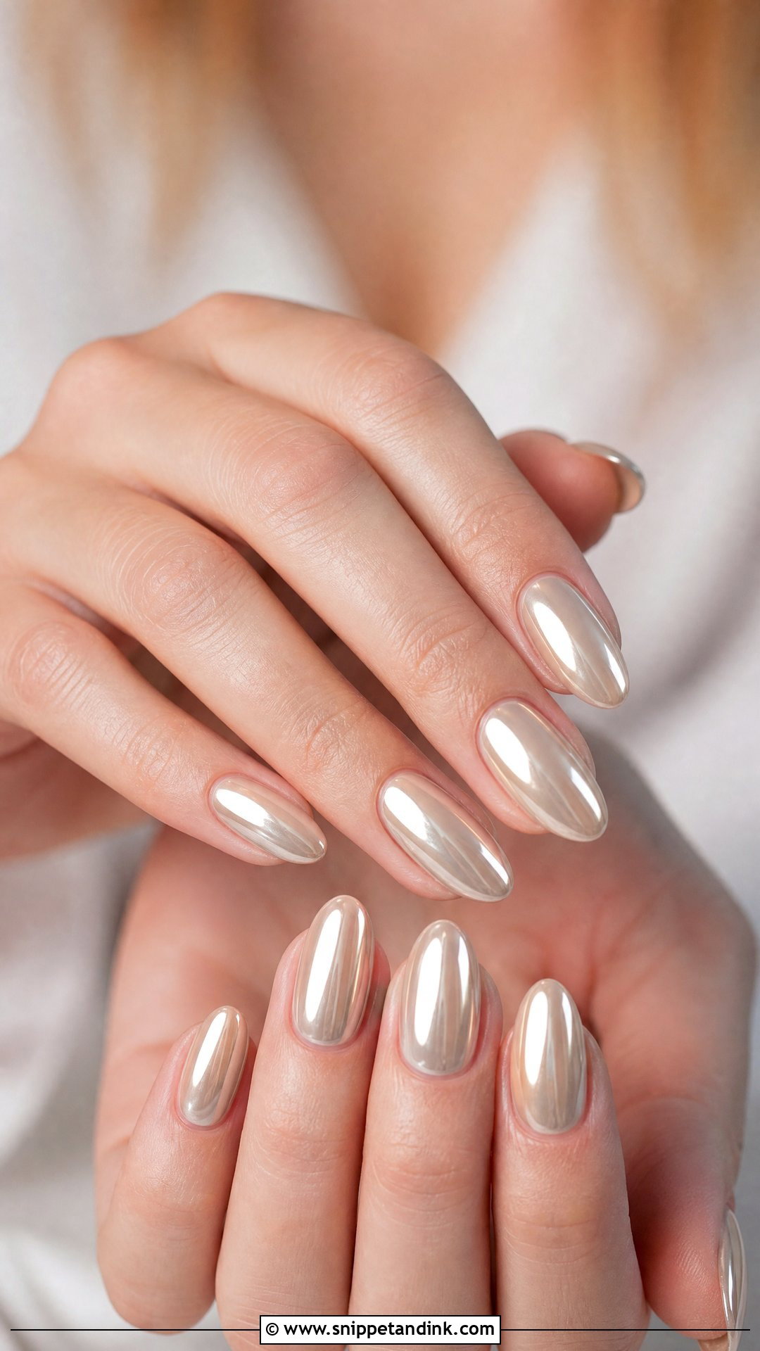 Nude Chrome Bridesmaid Nails - Snippet and Ink - 30 Wedding Nails for Bridesmaids