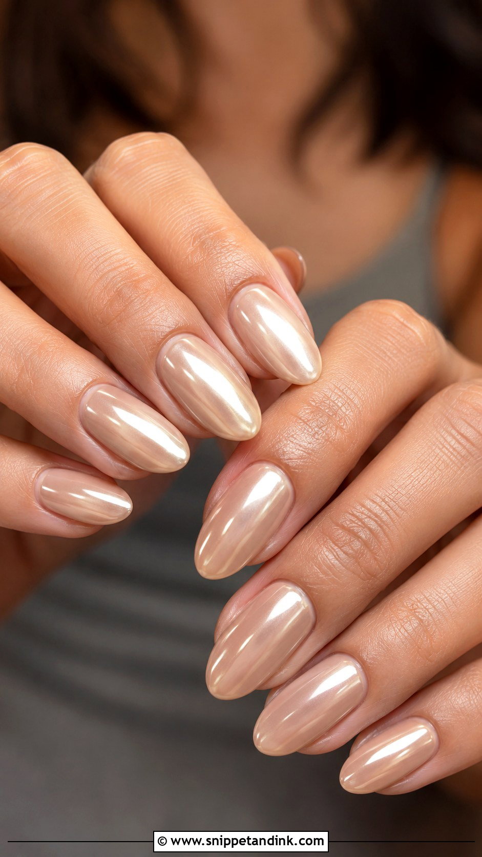 Nude Chrome Bridesmaid Nails - Snippet and Ink - 20 Bridesmaid Nail Designs