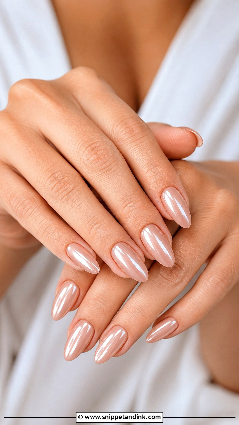 Nude Chrome Bridesmaid Wedding Nails - Snippet and Ink - 20 Winter Bridesmaid Wedding Nails