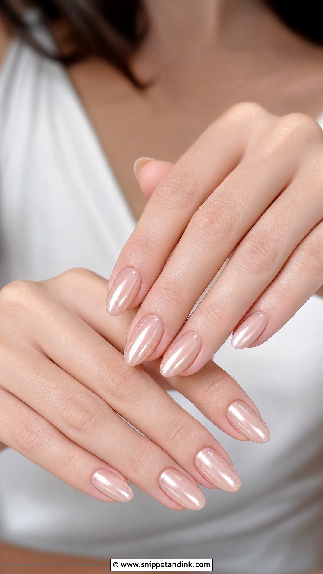 Nude Chrome Nails - Snippet and Ink - 20 Neutral Wedding Guest Nails