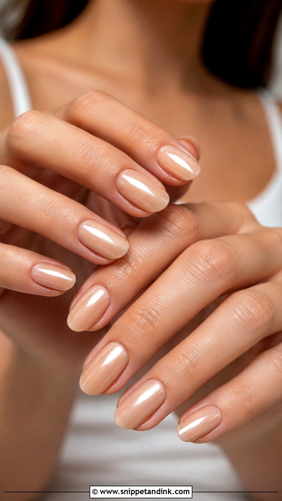Nude Chrome Oval Bridal Nails - Snippet and Ink - 20 Oval Bridal Nails