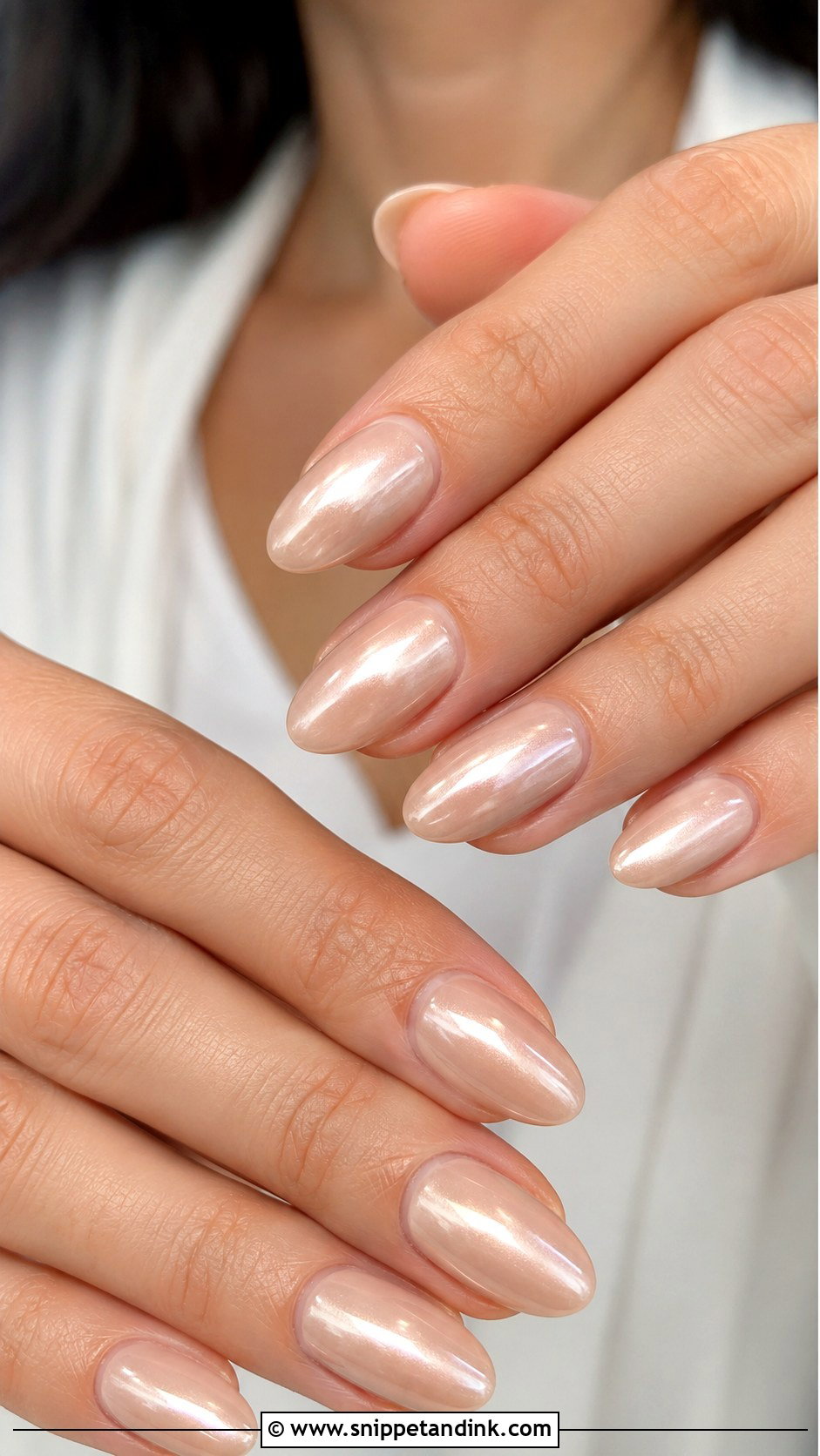 Nude Chrome Wedding Guest Nails - Snippet and Ink - 20 Nail Ideas for Wedding Guest