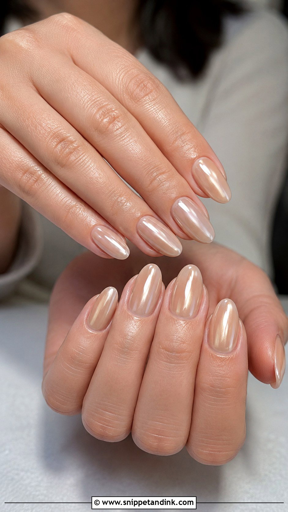 Nude Chrome Wedding Nails - Snippet and Ink - 20 Pretty Wedding Nails