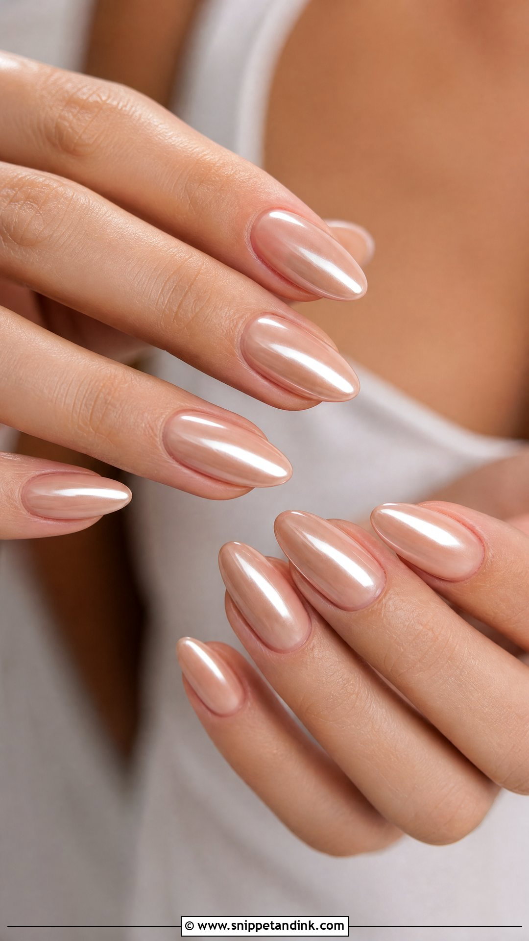Nude Chrome Wedding Nails - Snippet and Ink - 25 Nail Art Designs for Wedding