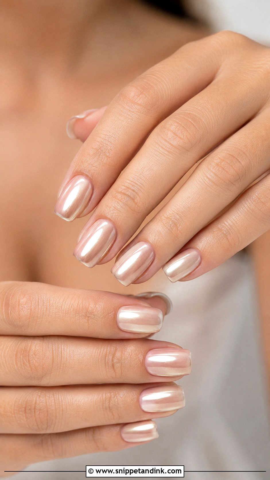Nude Chrome Winter Wedding Nails - Snippet and Ink - 20 Winter Wedding Nails for Bride