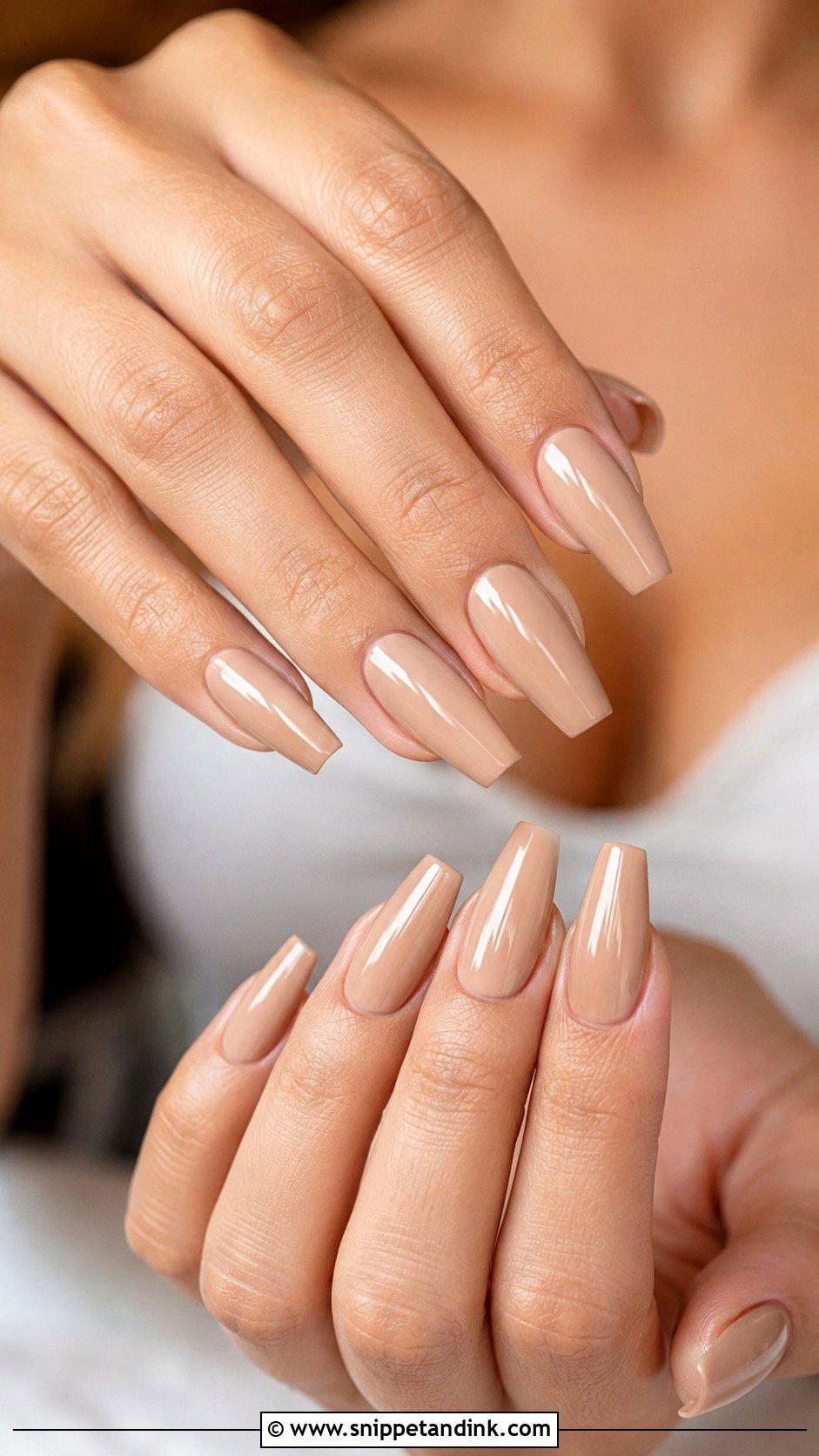 Nude Coffin Wedding Nails - Snippet and Ink - 20 Coffin Shape Wedding Nails for Bride