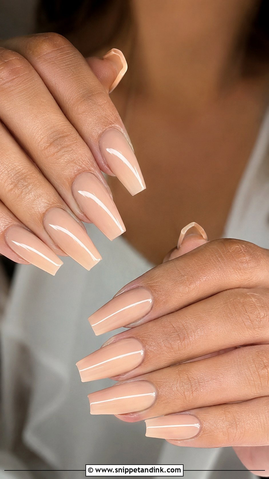 Nude Coffin Wedding Nails For Bride - Snippet and Ink - 20 Coffin Wedding Nails for Bride