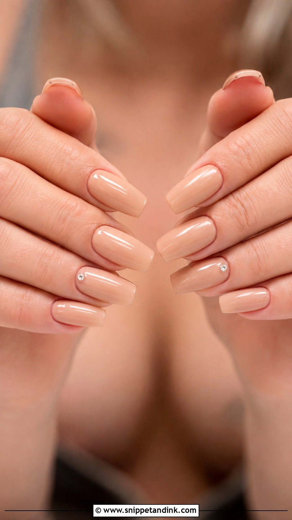 Nude Coffin Wedding Nails - Snippet and Ink - 20 Coffin Shape Wedding Nails