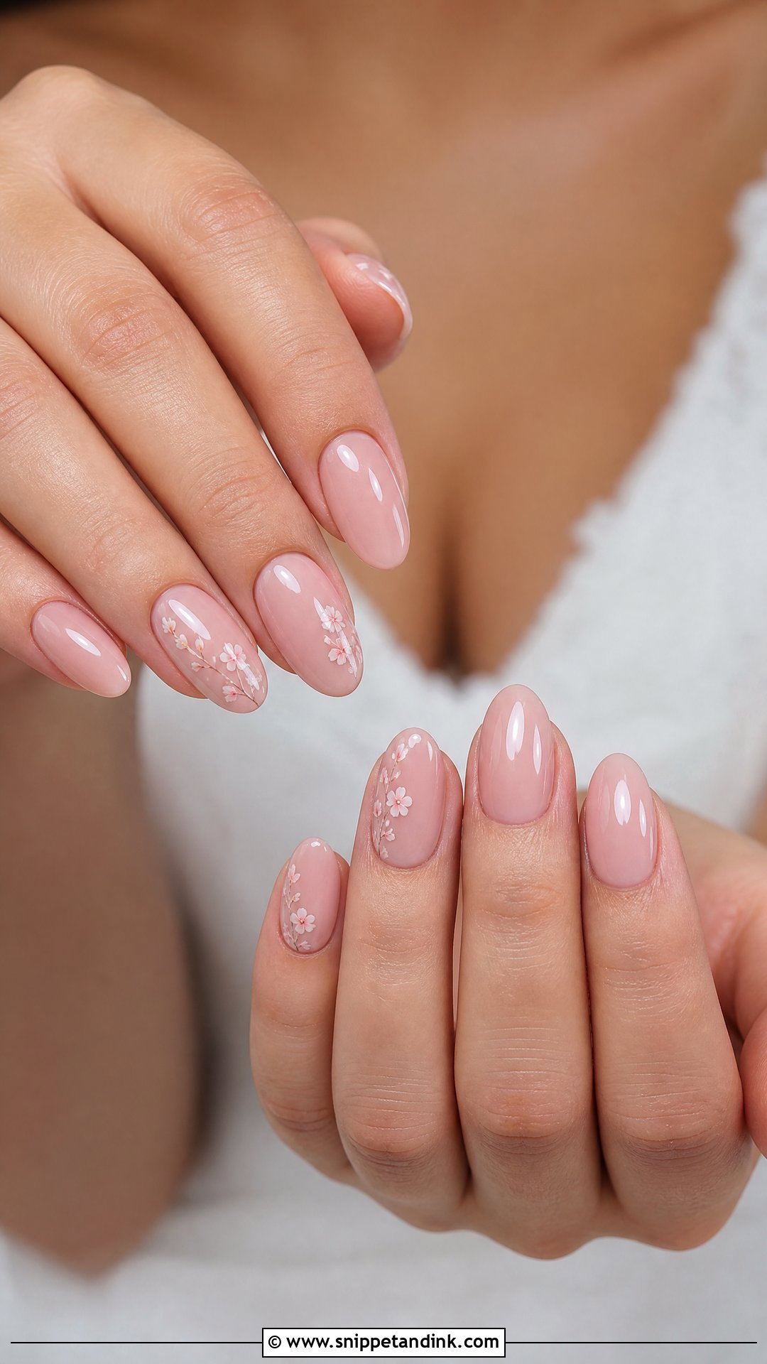Nude Floral Wedding Nails - Snippet and Ink - 25 Nude Wedding Nails