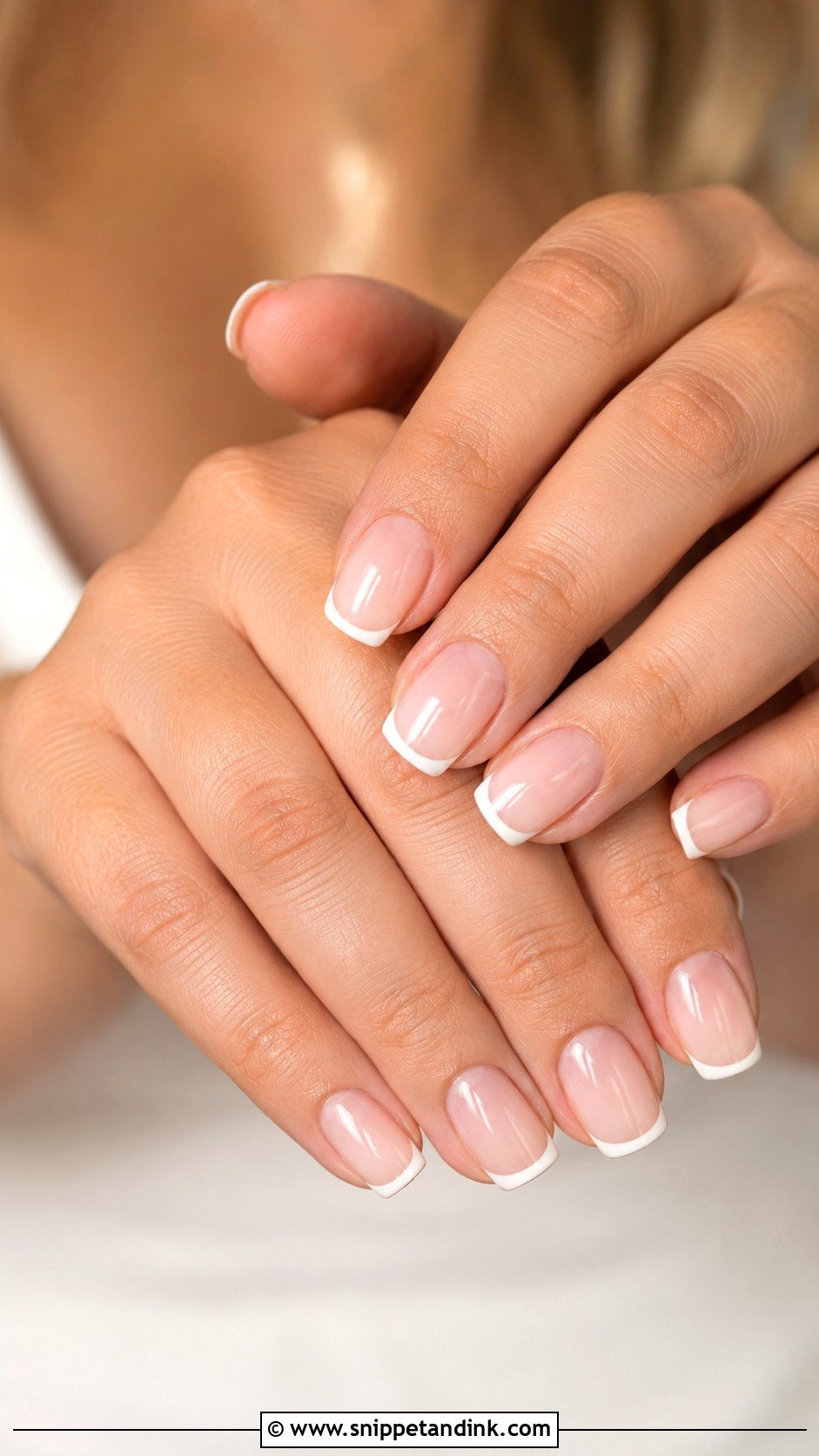 Nude French Tip Bridesmaid Wedding Nails - Snippet and Ink - 20 Bridesmaid Wedding Nails Ideas