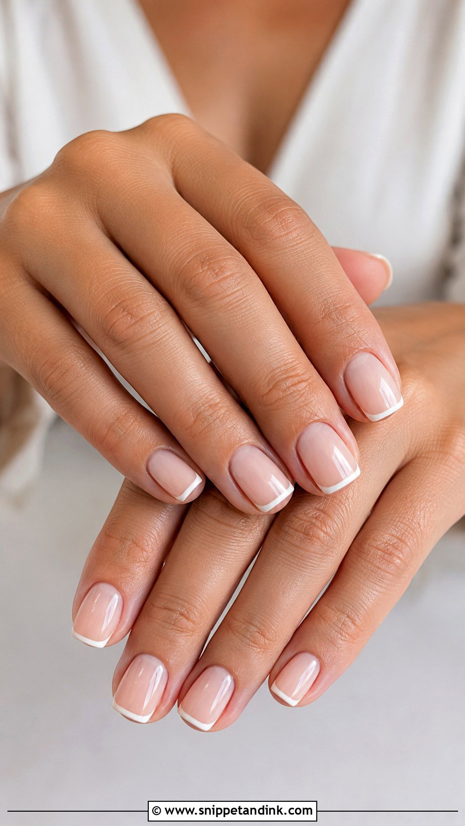 Nude French Tip Wedding Guest Nails - Snippet and Ink - 20 Wedding Guest Nail Designs