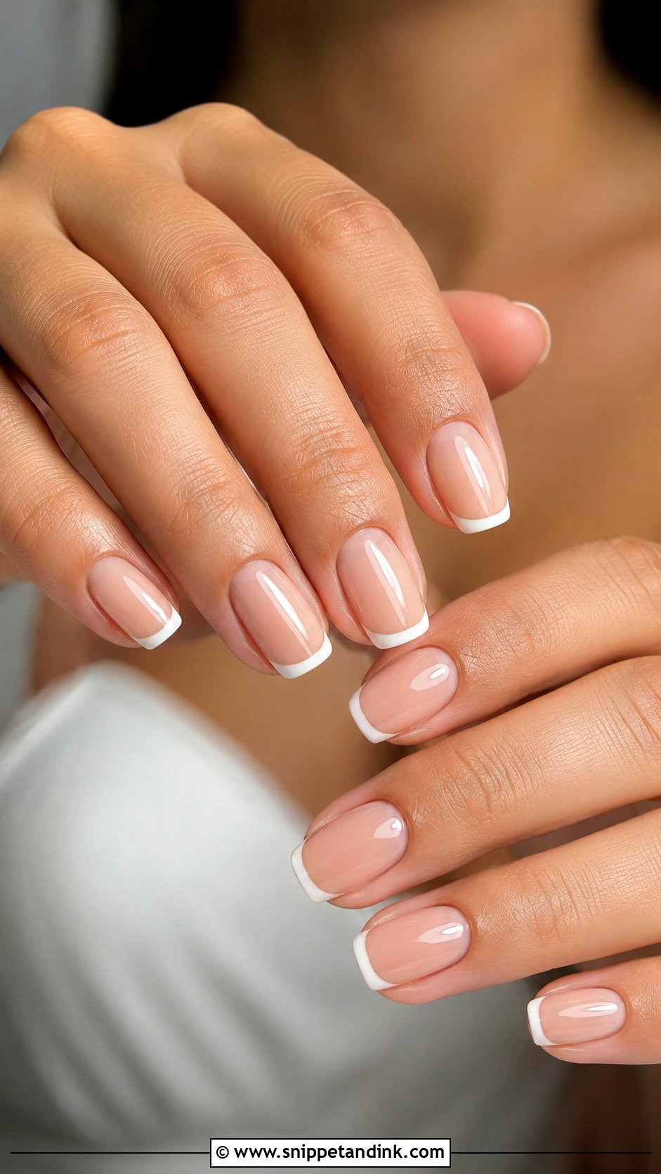 Nude French Wedding Nails - Snippet and Ink - 20 Simple Wedding Nail Ideas