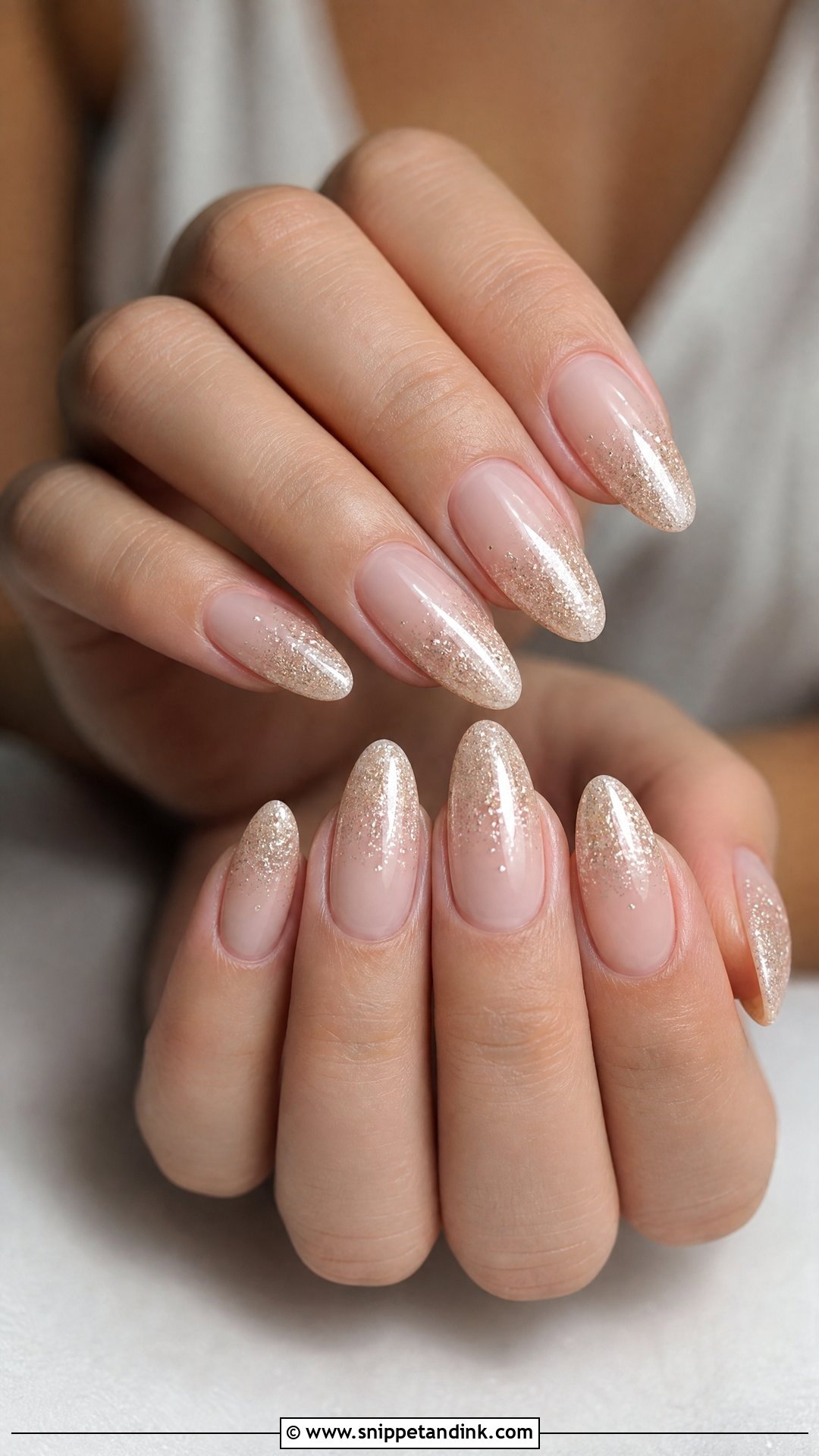 Nude Glitter Bridal Nails - Snippet and Ink - 25 Nude Bridal Nails