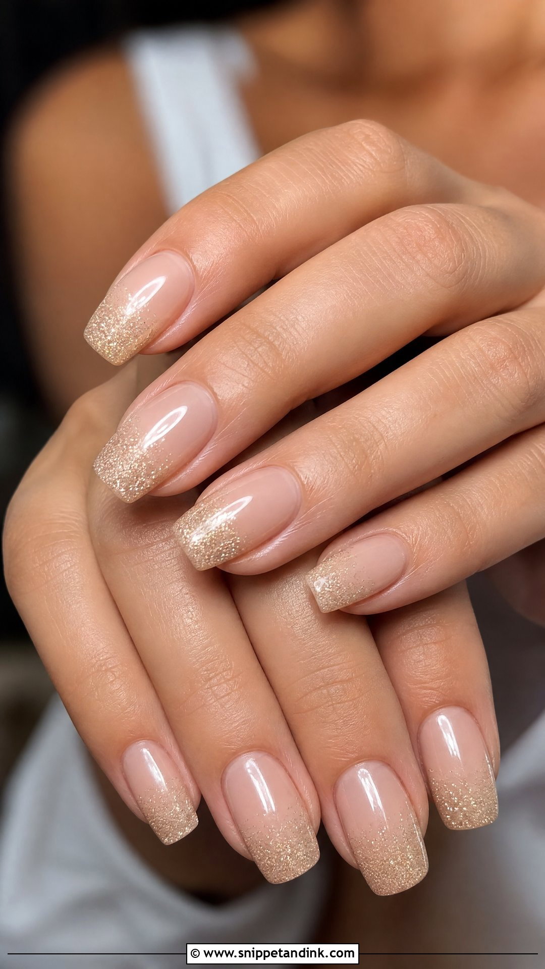 Nude Glitter Ombre Engagement Nails - Snippet and Ink - 25 Fun Engagement Nails