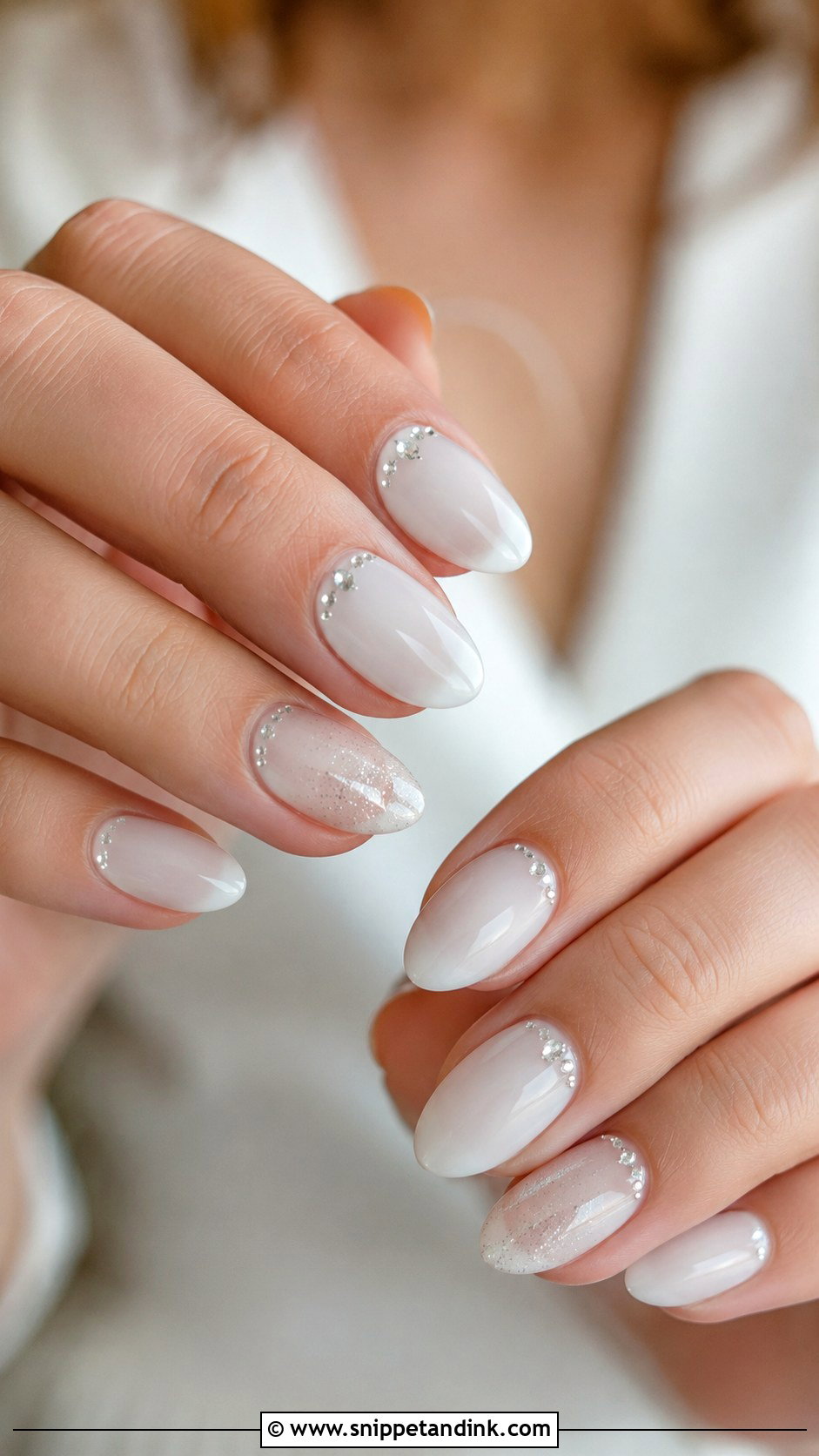 Nude Glitter Ombre Wedding Nails - Snippet and Ink - 20 Bling Wedding Nails