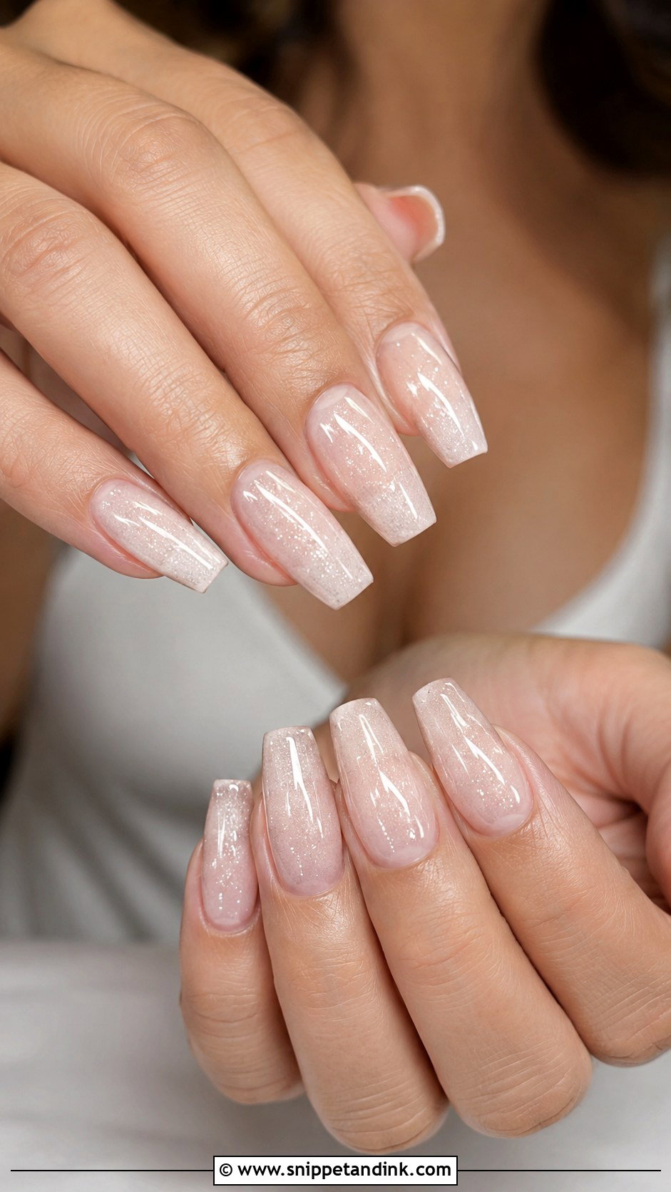 Nude Glitter Wedding Dip Nails - Snippet and Ink - 20 Wedding Dip Nails for Bride