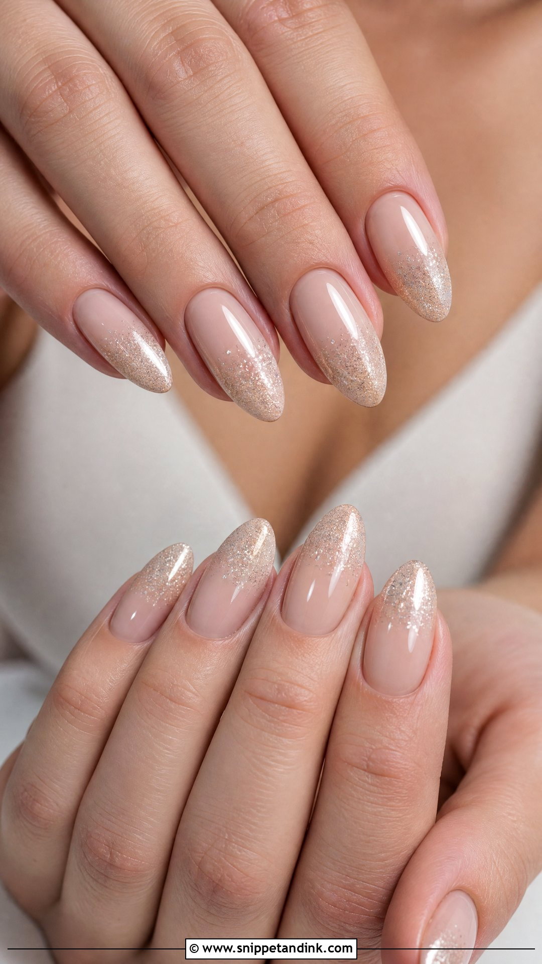 Nude Glitter Wedding Nails - Snippet and Ink - 20 Nude Wedding Nails for Bride