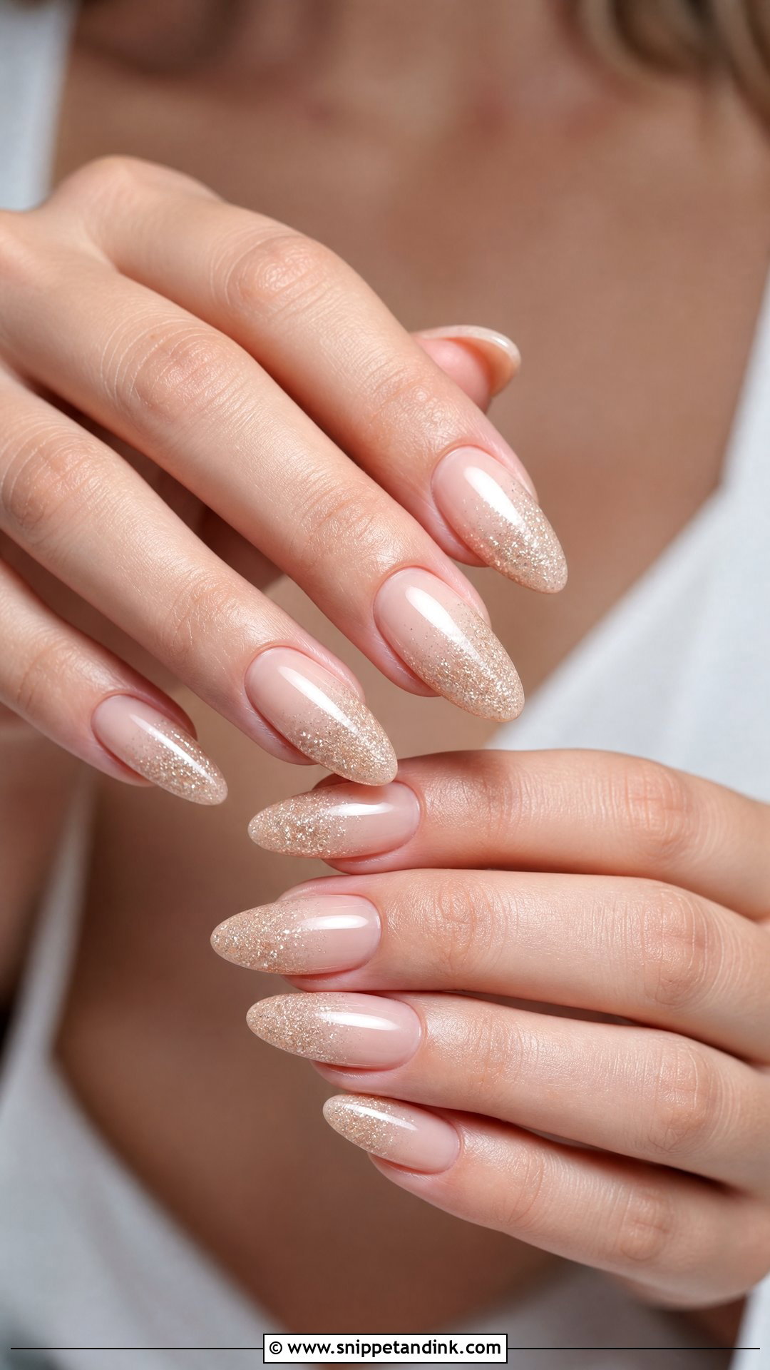Nude Glitter Wedding Nails - Snippet and Ink - 25 Nude Wedding Nails