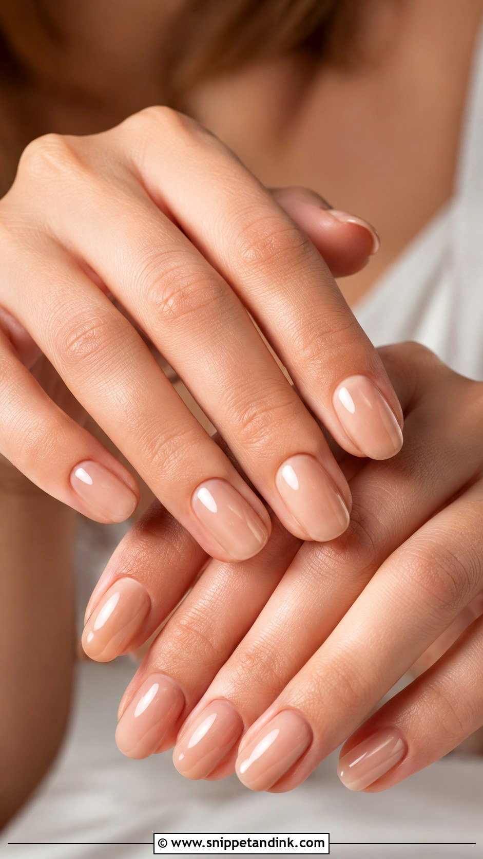 Nude Glossy Wedding Nails - Snippet and Ink - 20 Simple Wedding Day Nails for Bride