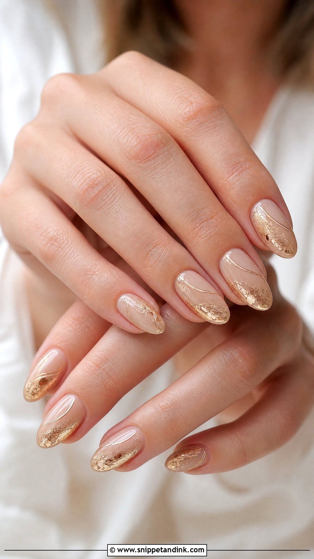 Nude Gold Bridal Nails - Snippet and Ink - 25 Nude Bridal Nails