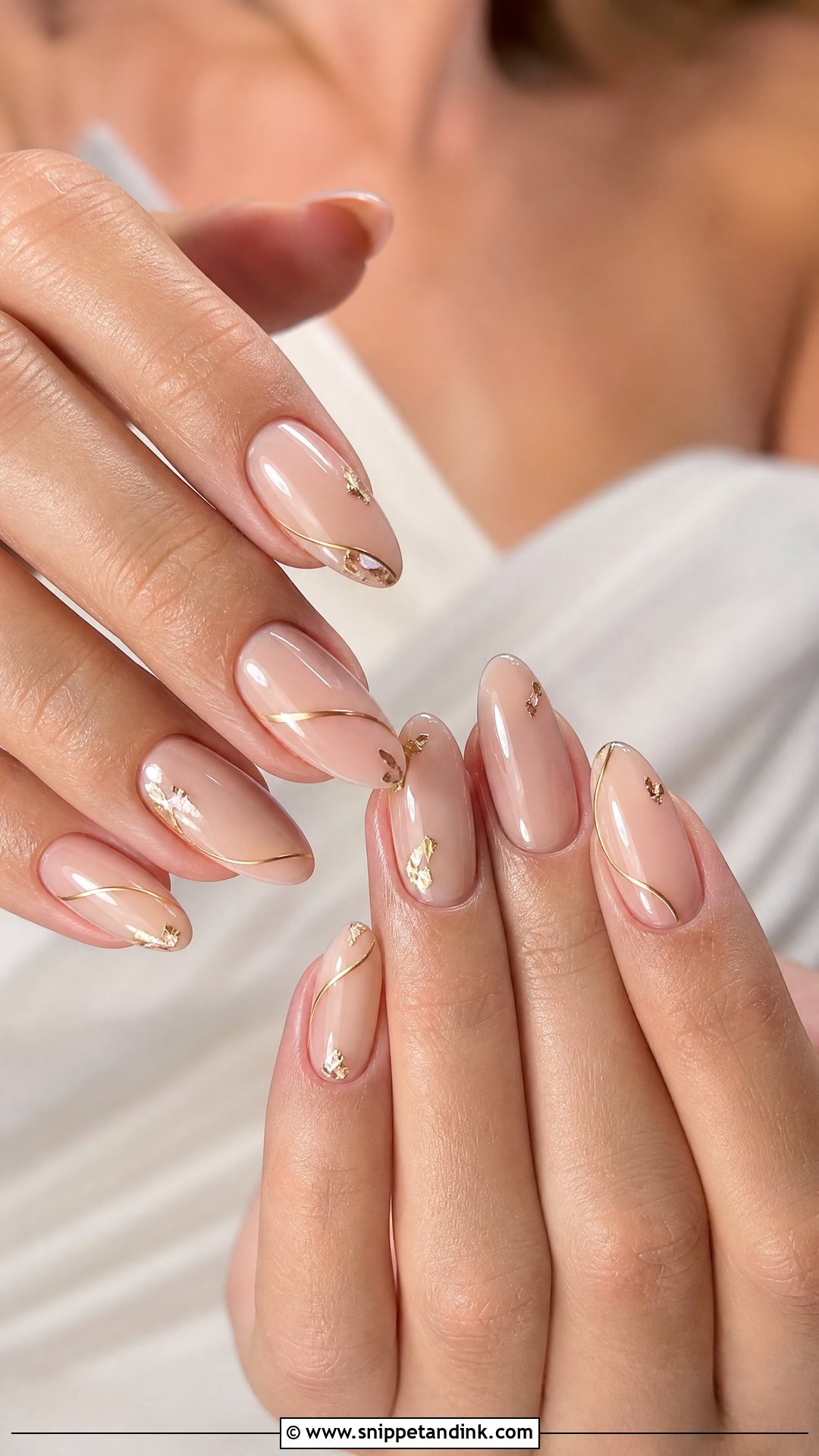 Nude Gold Bride Nails - Snippet and Ink - 25 Elegant Gold Bride Wedding Nails